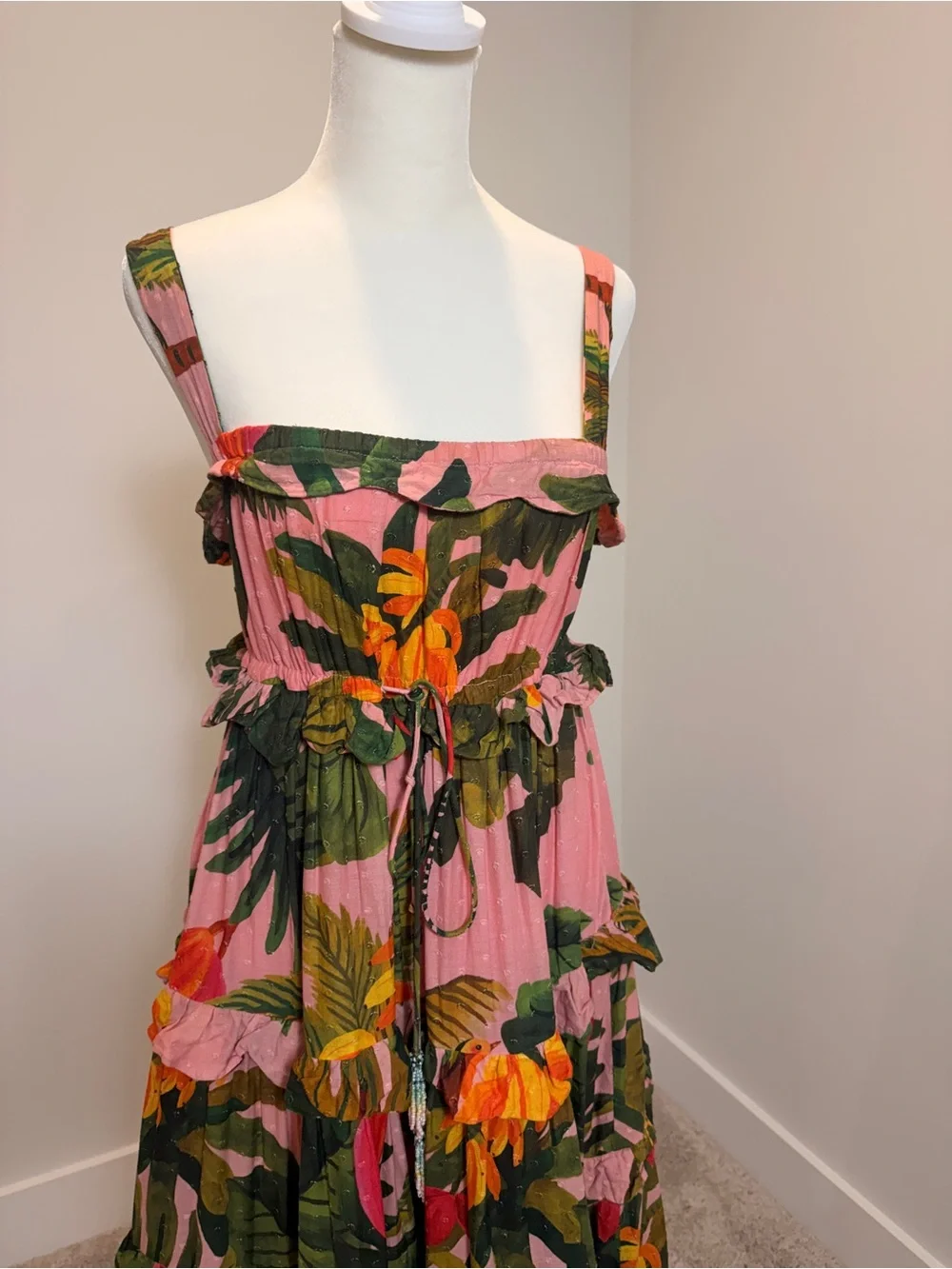 FARM Rio Pink Cocoa Forest Tiered Maxi Dress - Picture 6 of 8
